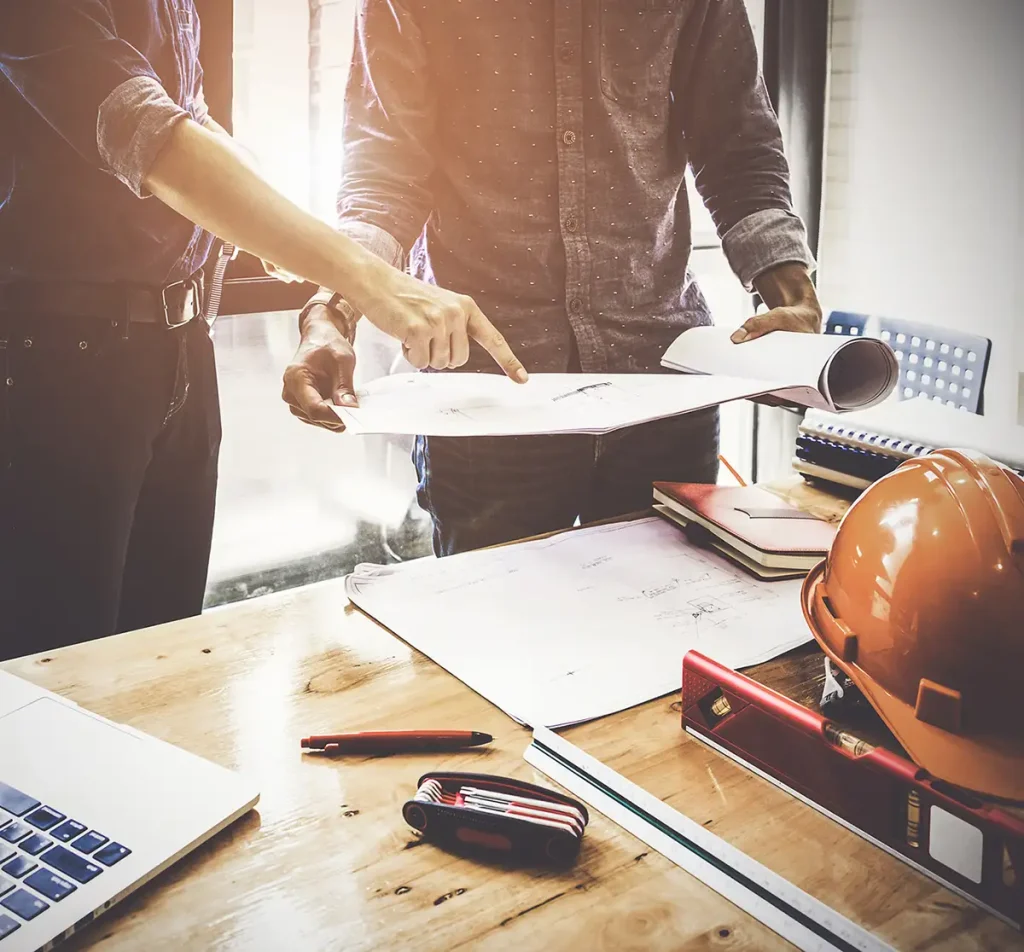 Architects looking at home plans